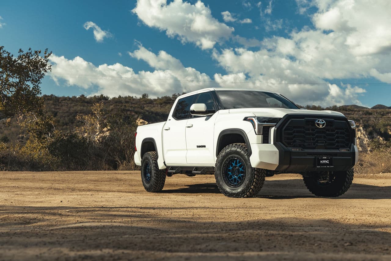 Front view of 2022 Toyota Tundra with wheels