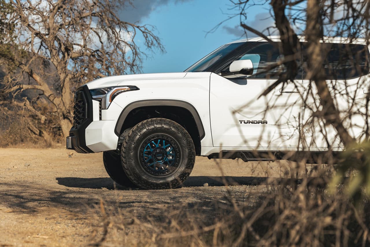 Rear view of 2022 Toyota Tundra with wheels