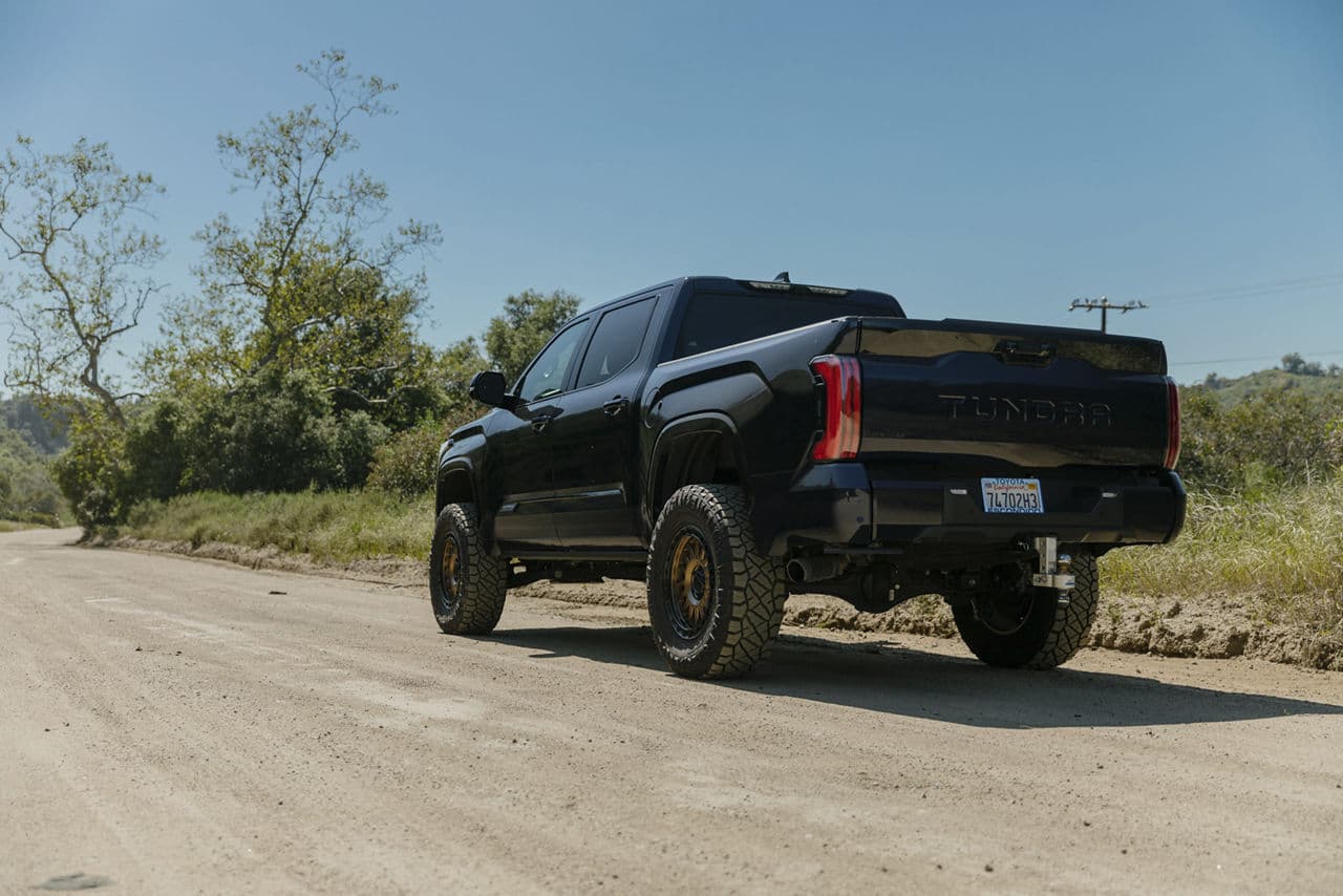 Rear view of 2022 Toyota Tundra with wheels