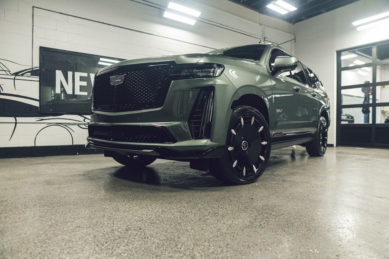 Front view of 2023 Cadillac Escalade with wheels