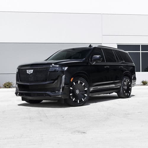 Interior of 2023 Cadillac Escalade with wheels