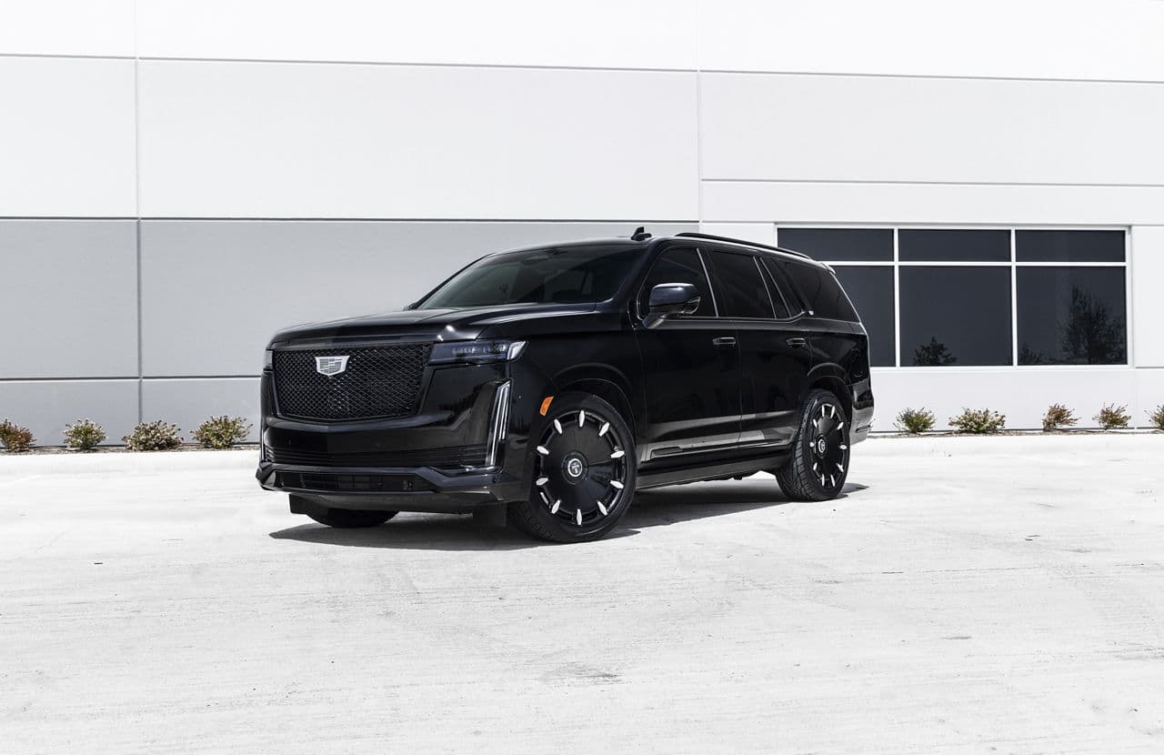 Front view of 2023 Cadillac Escalade with wheels