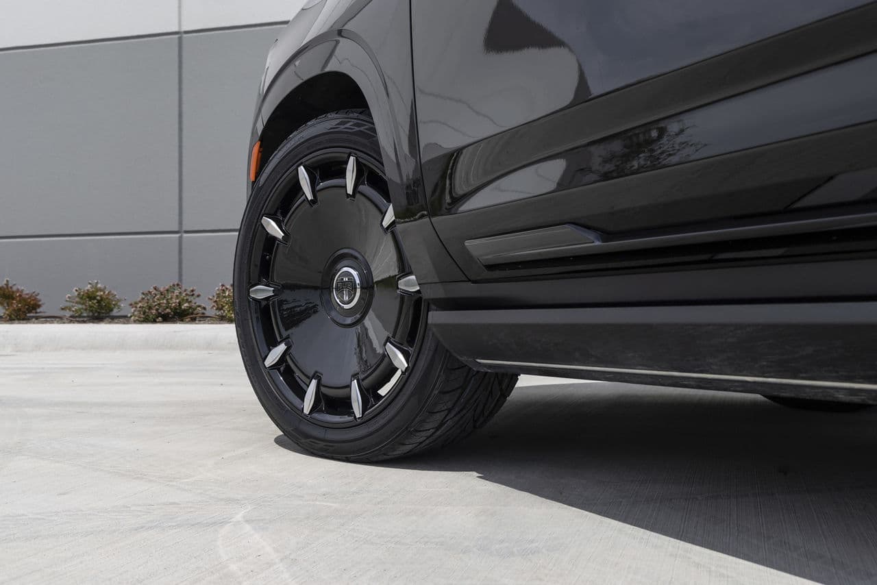 Interior of 2023 Cadillac Escalade with wheels