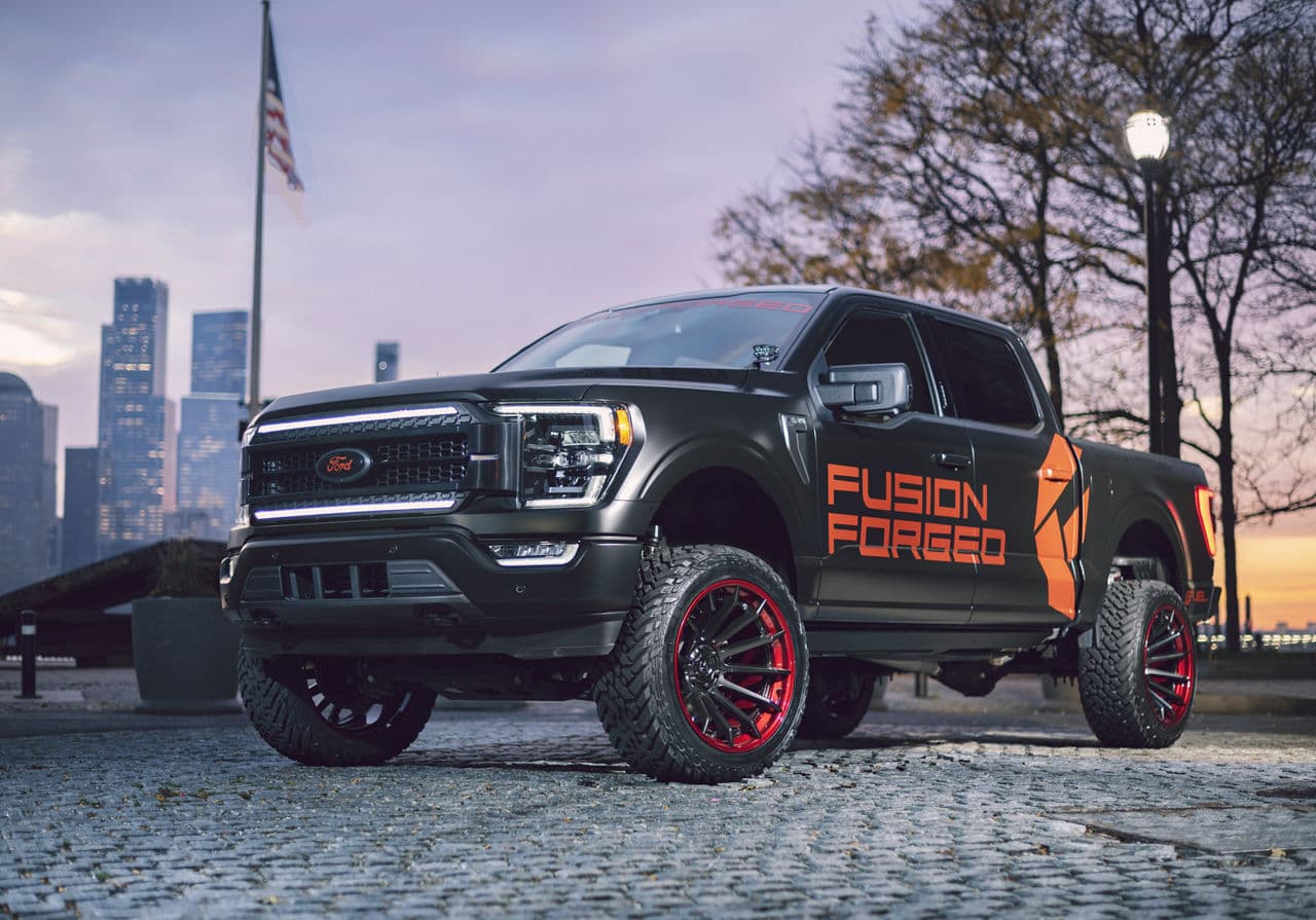 Front view of 2023 Ford F150 with wheels