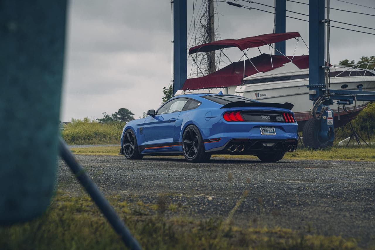 Side profile of 2023 Ford Mustang Mach1 with wheels