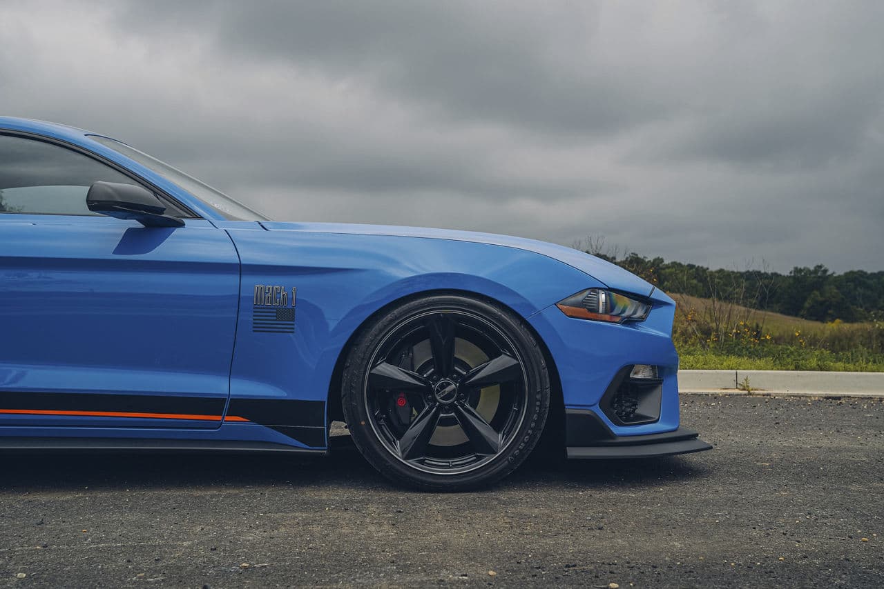 Interior of 2023 Ford Mustang Mach1 with wheels