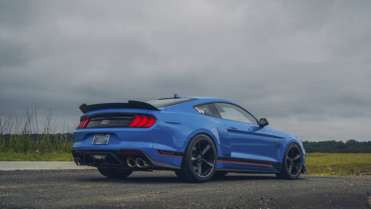 Detail view of 2023 Ford Mustang Mach1 with wheels
