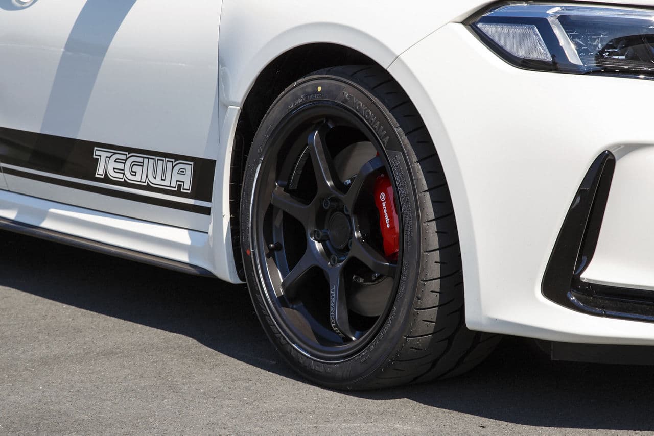 Rear view of 2023 Honda Civic Type-R with wheels