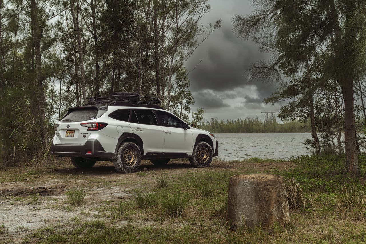 Front view of 2023 Subaru Outback with wheels