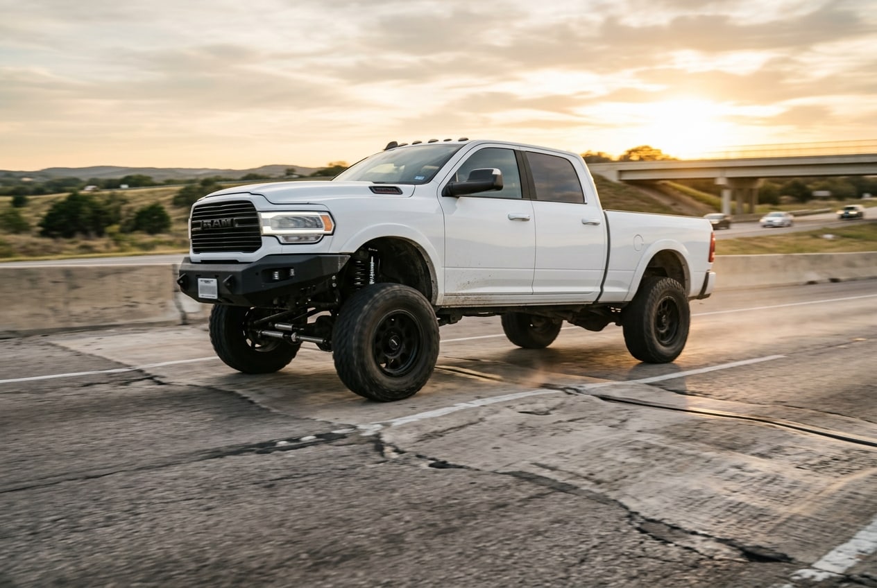 Testing lift shocks vs stock ride quality on a local highway — Metroplex Customs, Irving TX