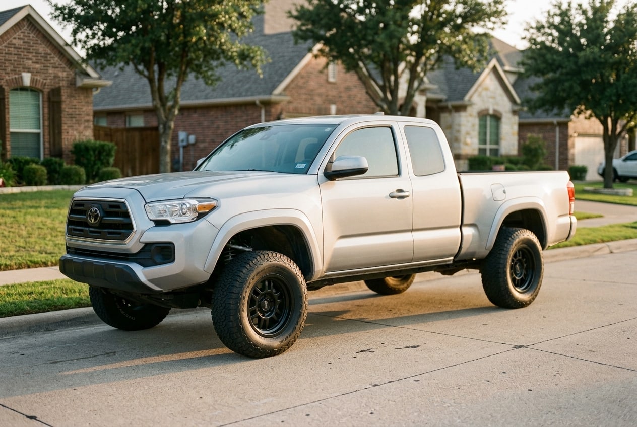 Properly adjusted vehicle showing why a car suspension matters for safety — Metroplex Customs, Irving TX
